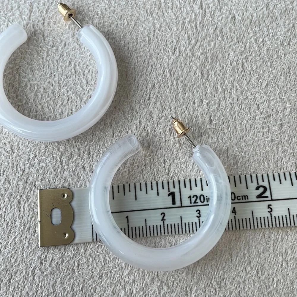 NEW White open hoops